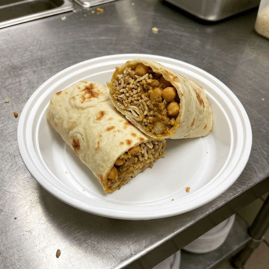 Chana Masala Naan Wrap